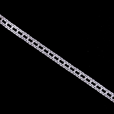 фото хлопковое кружево, цвет белый, ширина 10 мм