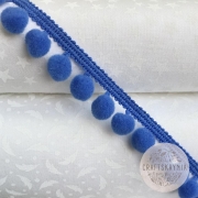 фото тесьма с помпонами,    цвет синий,    диаметр шарика 10мм