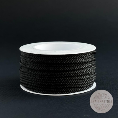 фото декоративный шнур  чёрный,    диаметр 2,2 мм