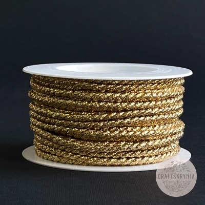 Декоративный шнур   ЗОЛОТО металл,   диаметр 3 мм