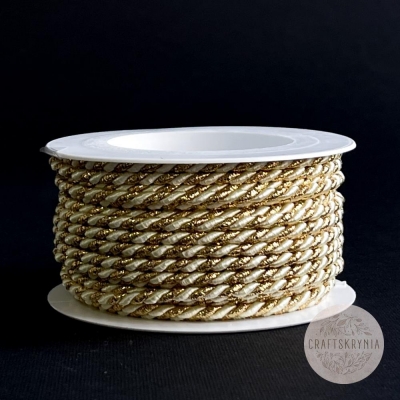 фото декоративный шнур   экрю-золото,   диаметр 3 мм