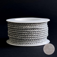 фото декоративный шнур серебро металл, диаметр 3 мм