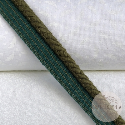 Шнур кант вшивной хлопковый, цвет ОЛИВКОВЫЙ,  BS-6/B-20, 6мм