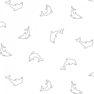 фото ткань американский хлопок    белые дельфины на белом