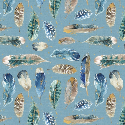 фото  ткань для пэчворка slate blue feathers   by lisa audit collection