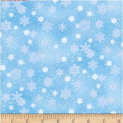 Ткань SNOWFLAKES SNOW Landscape Medley