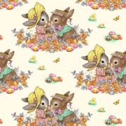 фото ткань для пэчворка   bunny tails   cream bunnies