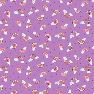 фото ткань daydream lilac rainbows   by makower uk