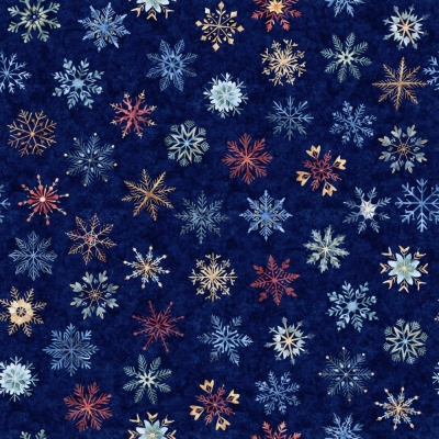 Тканина Snowflake Dance Blue Digital NAVY