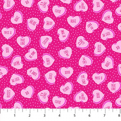 фото тканина flirty hearts pink 