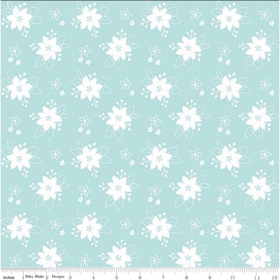 фото тканина pixie noel 2 floral aqua