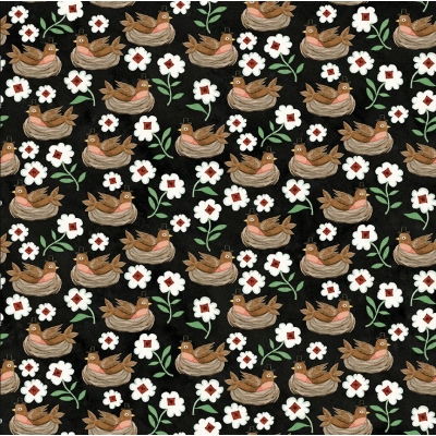 Тканина Hop Hop Hooray - Robbins Nest Black by Teresa Kogut