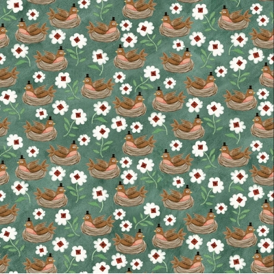 Тканина Hop Hop Hooray - Robbins Nest Teal by Teresa Kogut