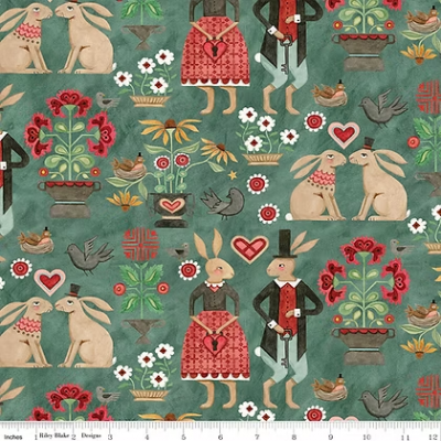 Тканина Hop Hop Hooray - Main Teal by Teresa Kogut