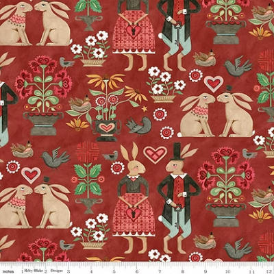 Тканина Hop Hop Hooray - Main Red by Teresa Kogut