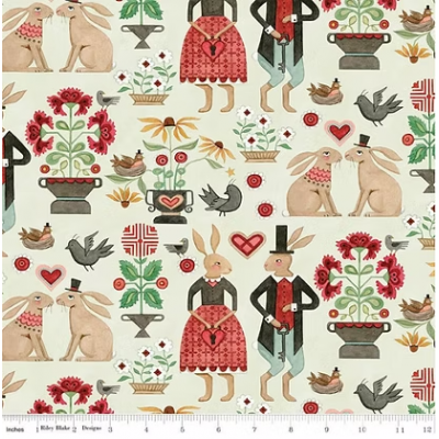 Тканина Hop Hop Hooray - Main Flax by Teresa Kogut