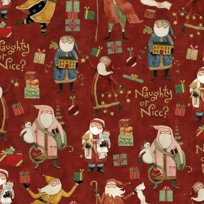 фото тканина naughty or nice main red by teresa kogut