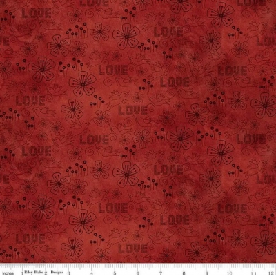 Тканина Riley Blake Stitchy Birds - Love Red