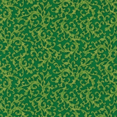 фото ткань с золотым глиттером   decorative scroll green