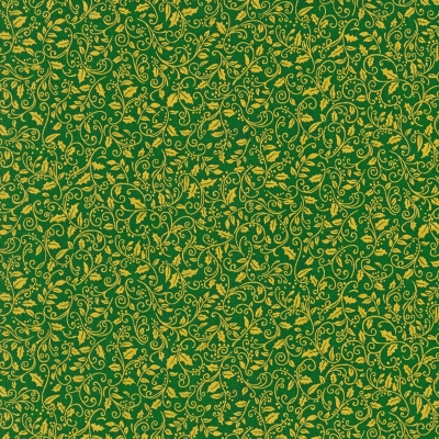 фото ткань с золотым глиттером   holly scrolls green