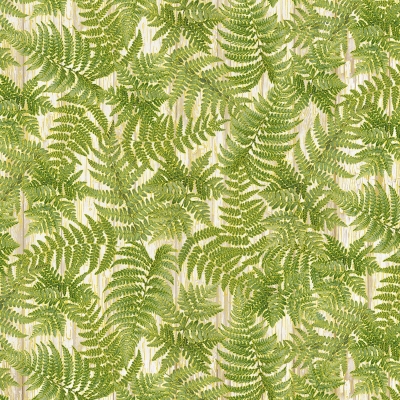 фото  ткань хлопок green ferns by timeless treasures с золотым глиттером