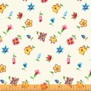 фото ткань для рукоделия    floral toss ivory