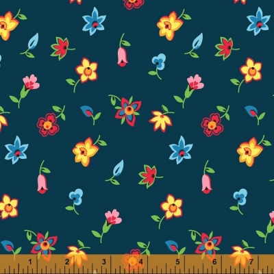 Ткань для рукоделия    Floral Toss Navy